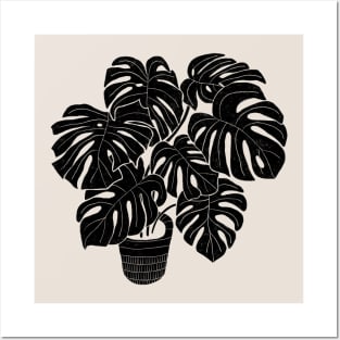 Black & White Plants / Monstera Deliciosa Posters and Art